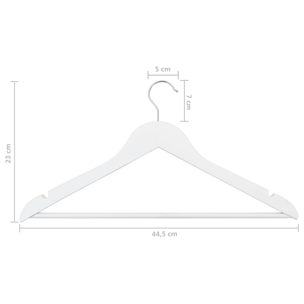 289916 vidaXL 100 pcs Clothes Hanger Set Non-slip White Hardwood