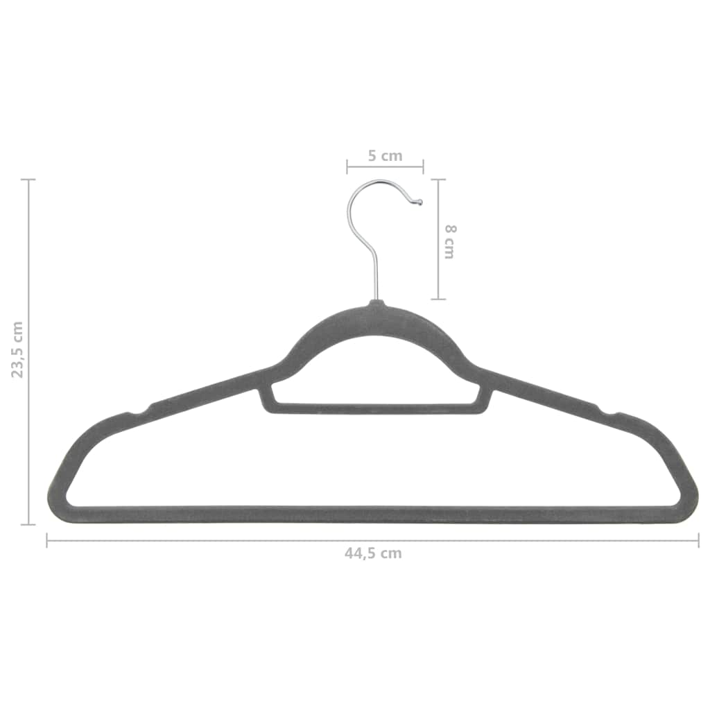 289919 vidaXL 100 pcs Clothes Hanger Set Anti-slip Grey Velvet