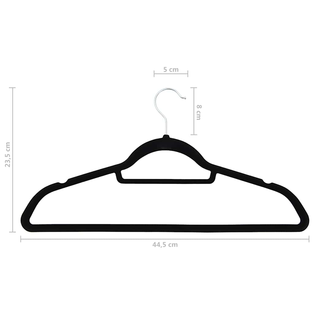 289921 vidaXL 50 pcs Clothes Hanger Set Anti-slip Black Velvet
