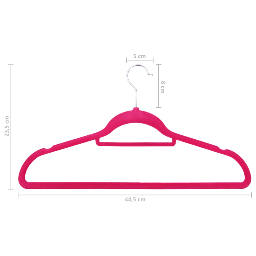289923 vidaXL 20 pcs Clothes Hanger Set Anti-slip Pink Velvet