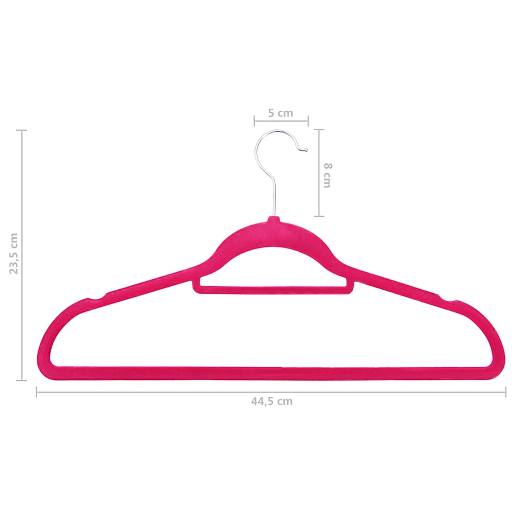 289924 vidaXL 50 pcs Clothes Hanger Set Anti-slip Pink Velvet