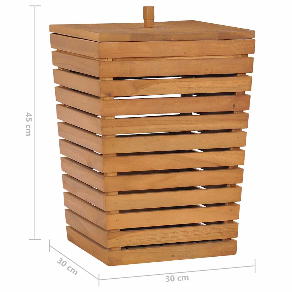 289074 vidaXL Laundry Basket 30x30x45 cm Solid Teak Wood