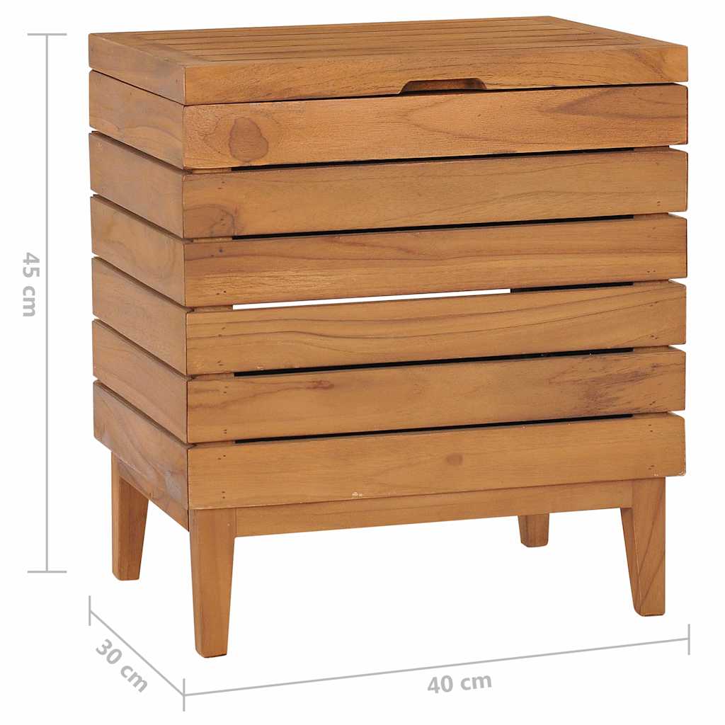 289075 vidaXL Laundry Basket 40x30x45 cm Solid Teak Wood