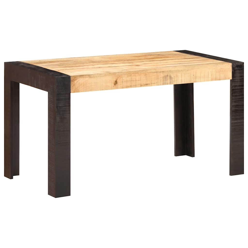 289654 vidaXL Dining Table 140x70x76 cm Solid Rough Mango Wood