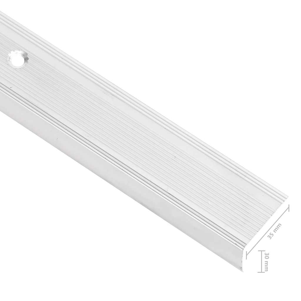 Stair Nosings in L-shape 15 pcs Aluminium 90 cm Silver