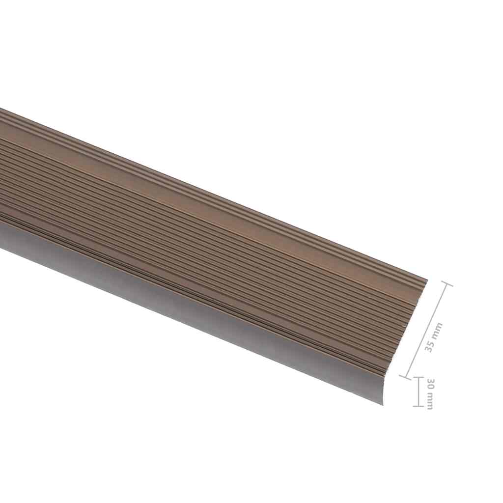 Stair Nosings in L-shape 5 pcs Aluminium 90 cm Brown