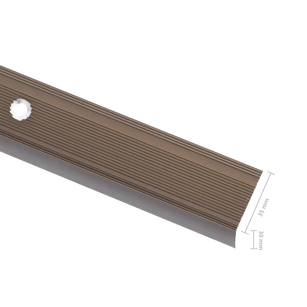 146766 vidaXL Stair Nosings in L-shape 5 pcs Aluminium 100 cm Brown