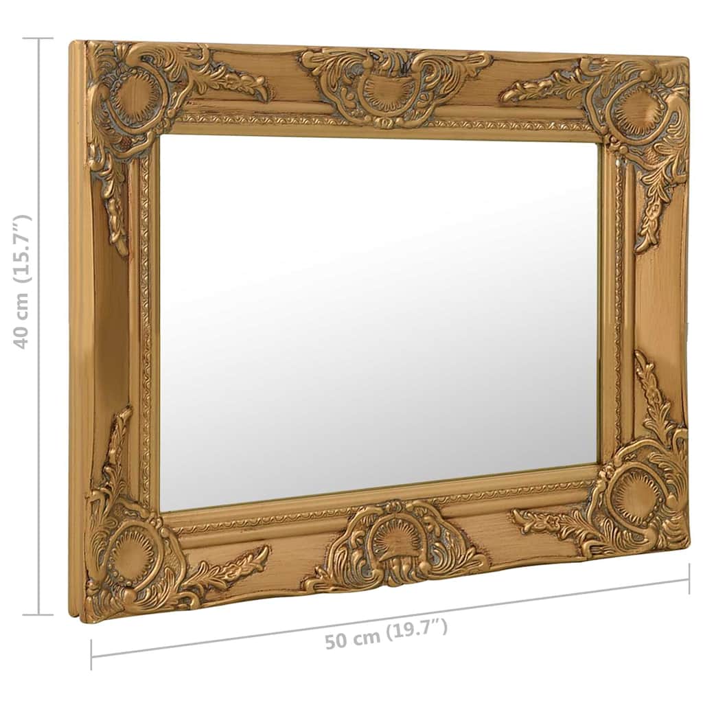 320309 vidaXL Wall Mirror Baroque Style 50x40 cm Gold