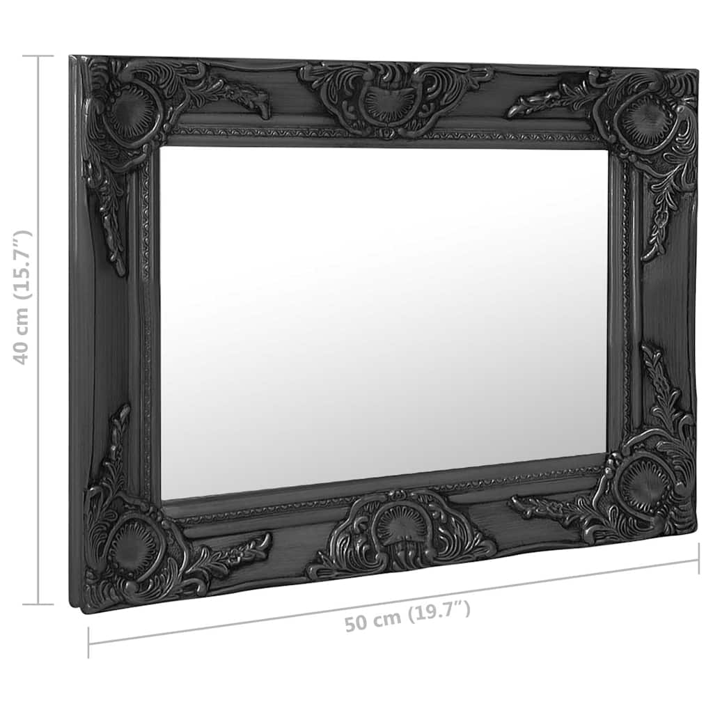 320311 vidaXL Wall Mirror Baroque Style 50x40 cm Black