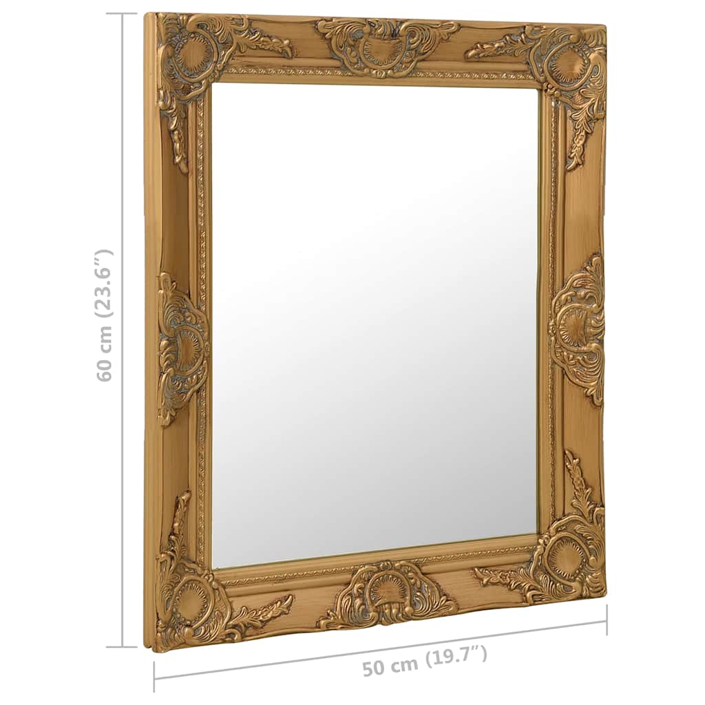 320317 vidaXL Wall Mirror Baroque Style 50x60 cm Gold