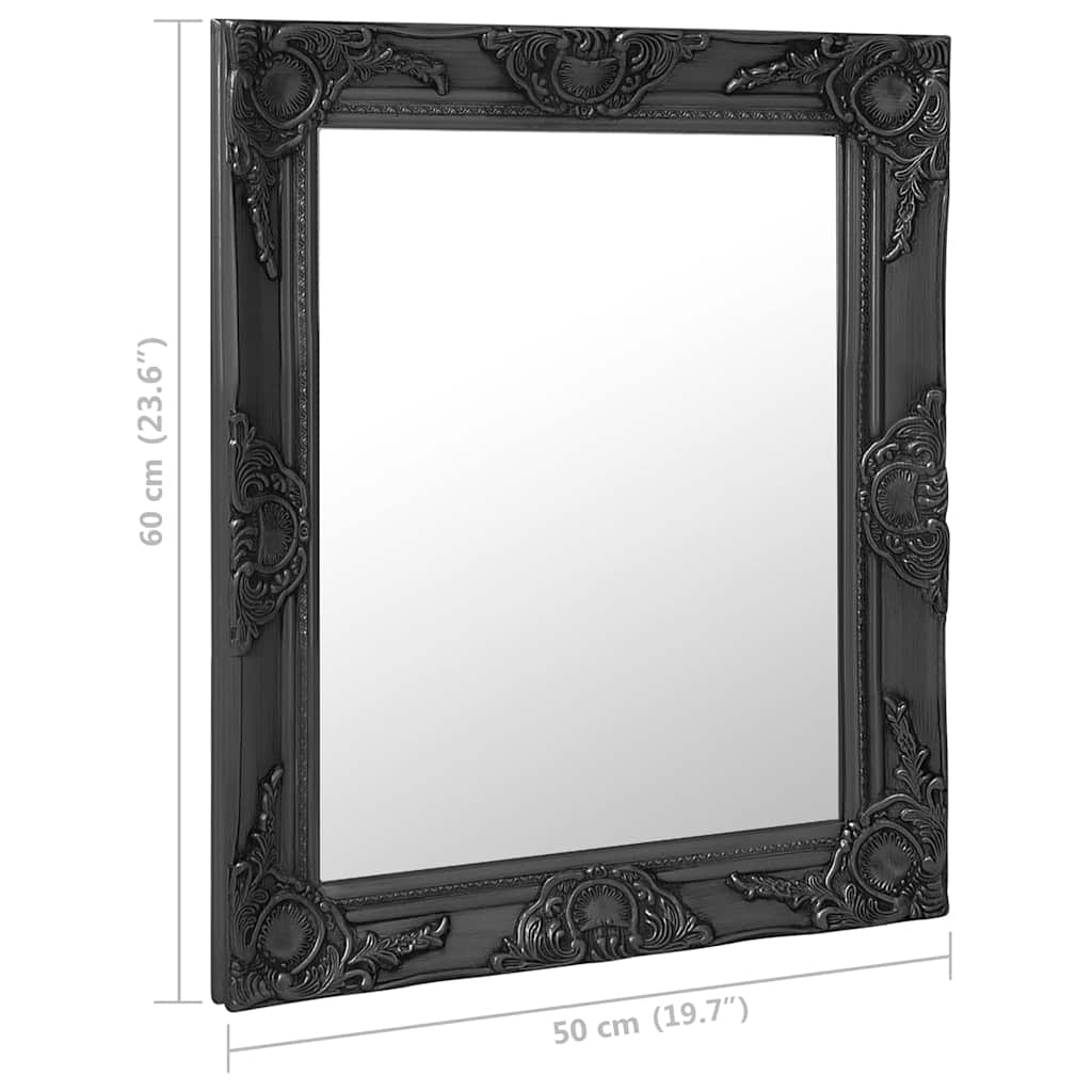 320319 vidaXL Wall Mirror Baroque Style 50x60 cm Black