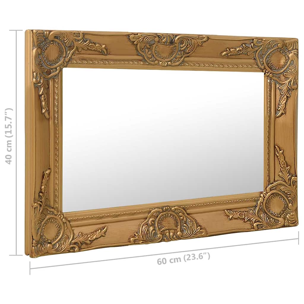 320329 vidaXL Wall Mirror Baroque Style 60x40 cm Gold