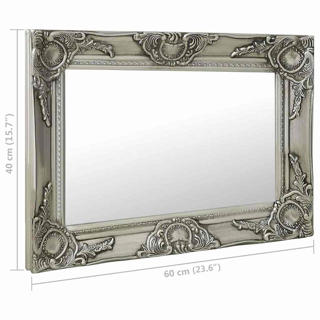 320330 vidaXL Wall Mirror Baroque Style 60x40 cm Silver