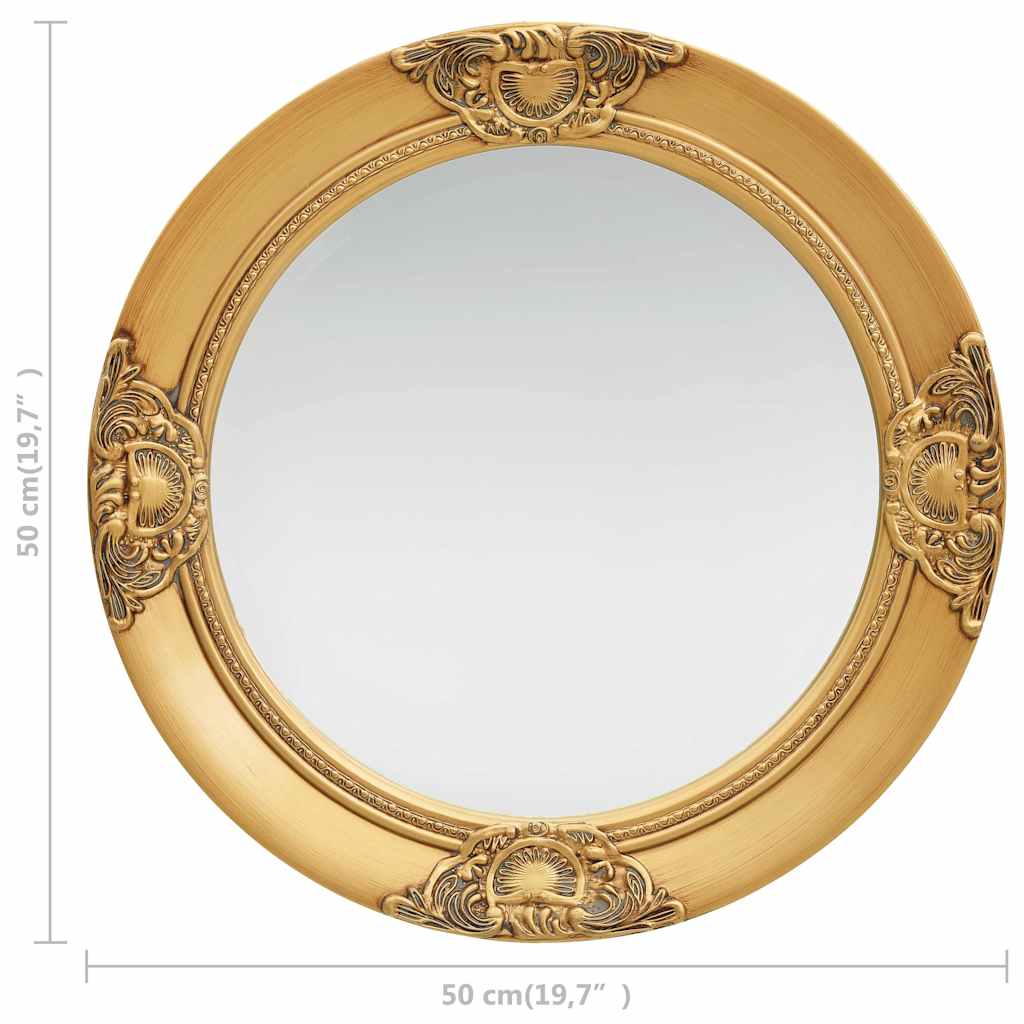 320345 vidaXL Wall Mirror Baroque Style 50 cm Gold
