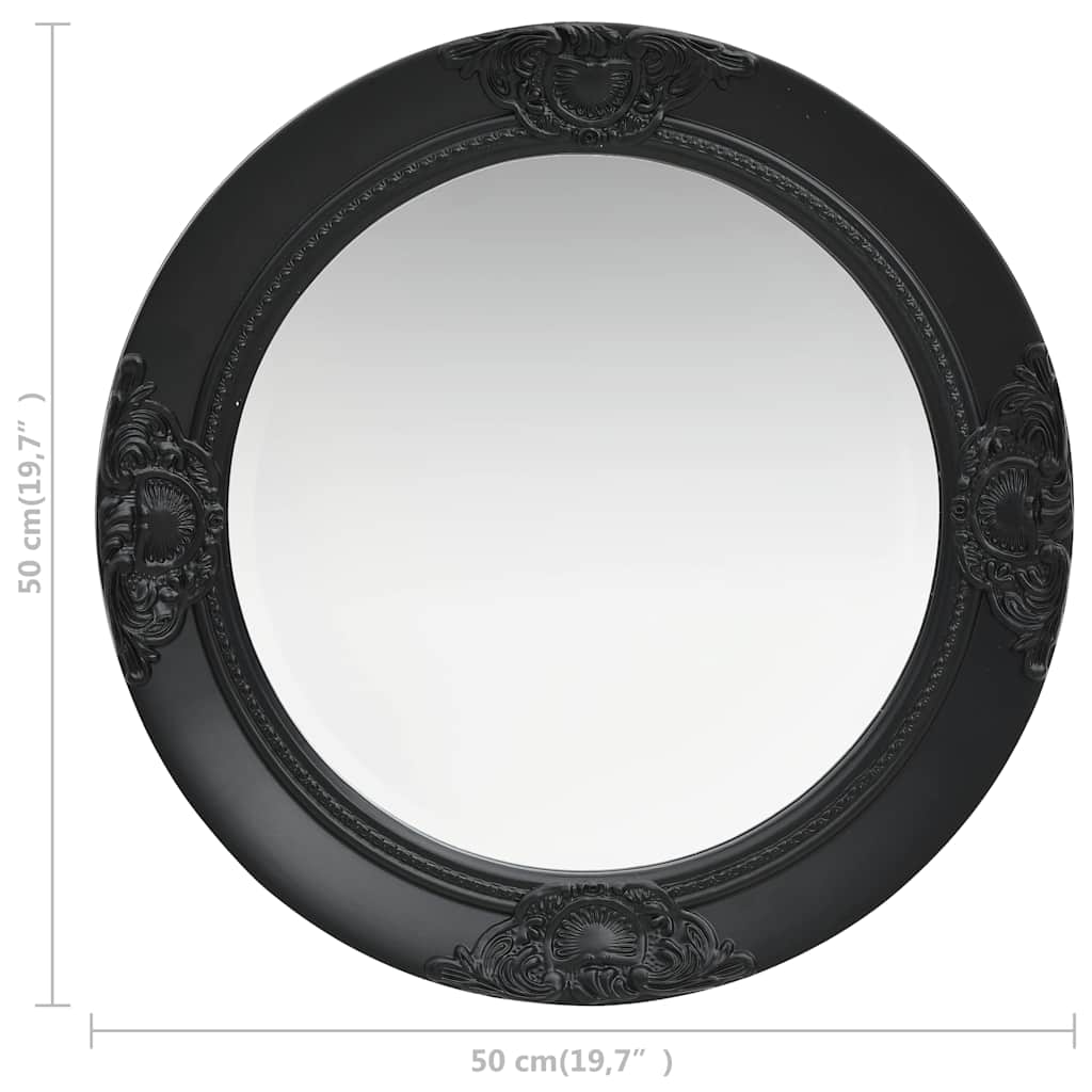 320347 vidaXL Wall Mirror Baroque Style 50 cm Black