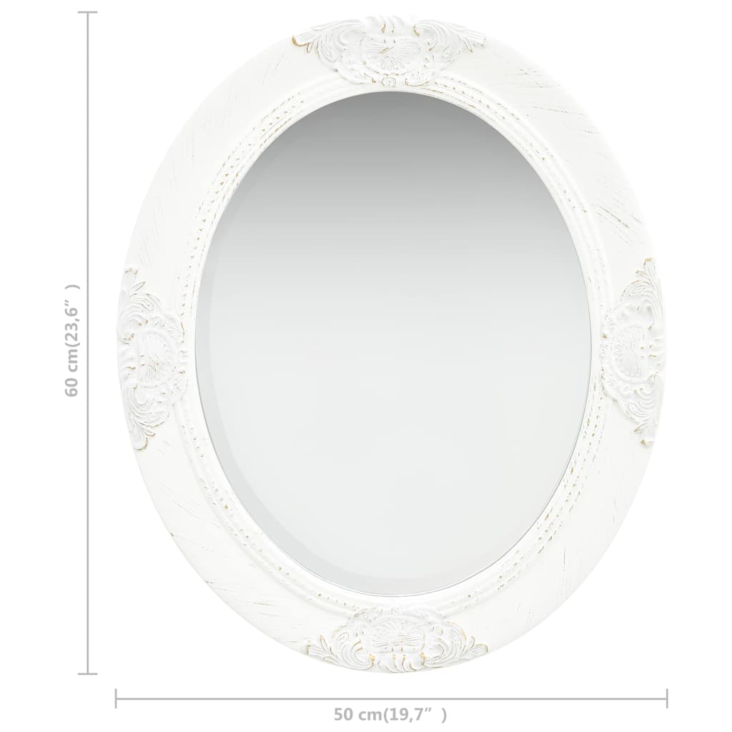 320348 vidaXL Wall Mirror Baroque Style 50x60 cm White