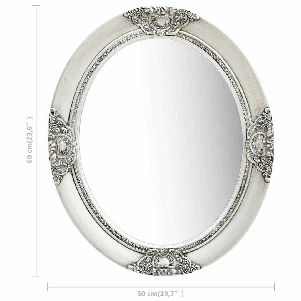 320350 vidaXL Wall Mirror Baroque Style 50x60 cm Silver
