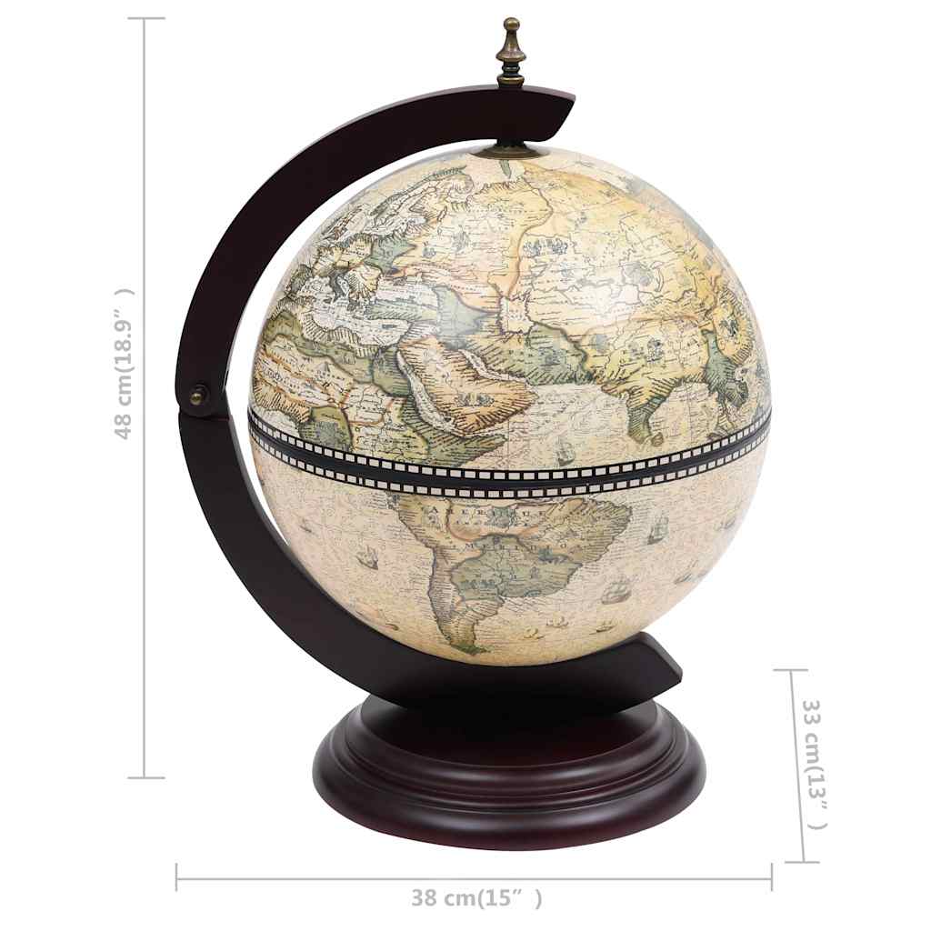 320909 vidaXL Tabletop Globe Bar Wine Stand Eucalyptus Wood Green