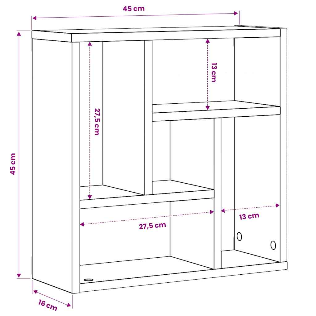 Wall Shelf White 45x16x45 cm Engineered Wood