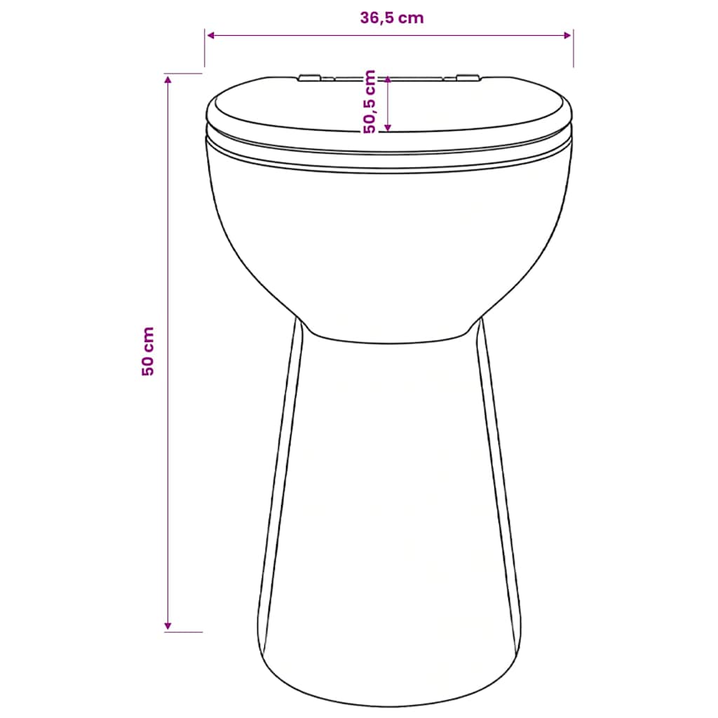 Rimless Toilet 7 cm Extra Height Soft Close Ceramic Black