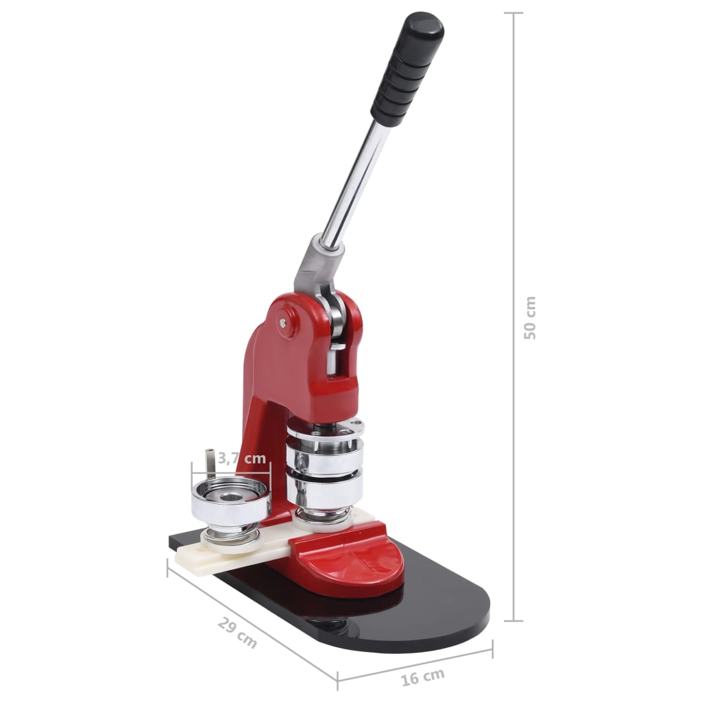 30149 vidaXL Badge Maker Machine with Circle Cutter 37 mm