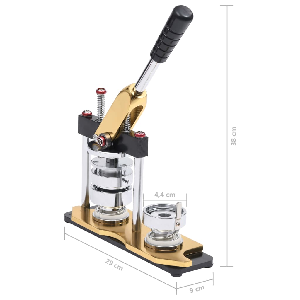 30152 vidaXL Badge Maker Machine with Circle Cutter Rotate Punch 44 mm