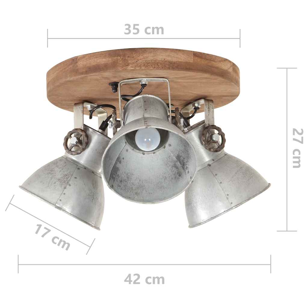 320505 vidaXL Industrial Ceiling Lamp 25 W Silver 42x27cm E27