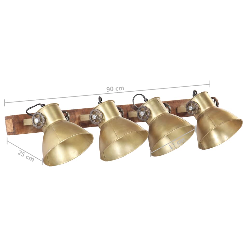 320506 vidaXL Industrial Wall Lamp Brass 90x25 cm E27
