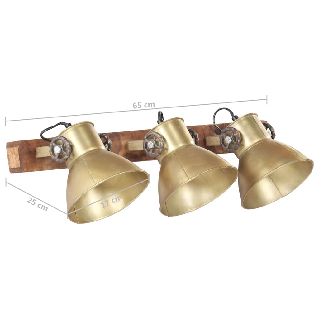 320507 vidaXL Industrial Wall Lamp Brass 65x25 cm E27