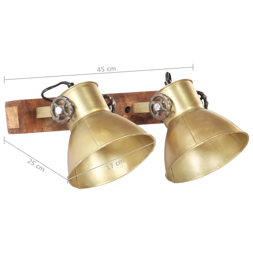 320508 vidaXL Industrial Wall Lamp Brass 45x25 cm E27