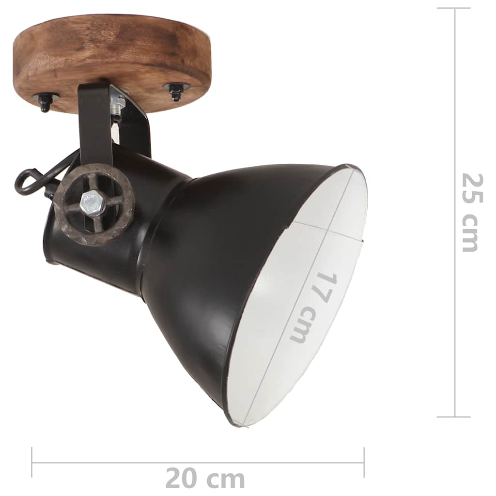 320514 vidaXL Industrial Wall/Ceiling Lamps 2 pcs Black 20x25 cm E27