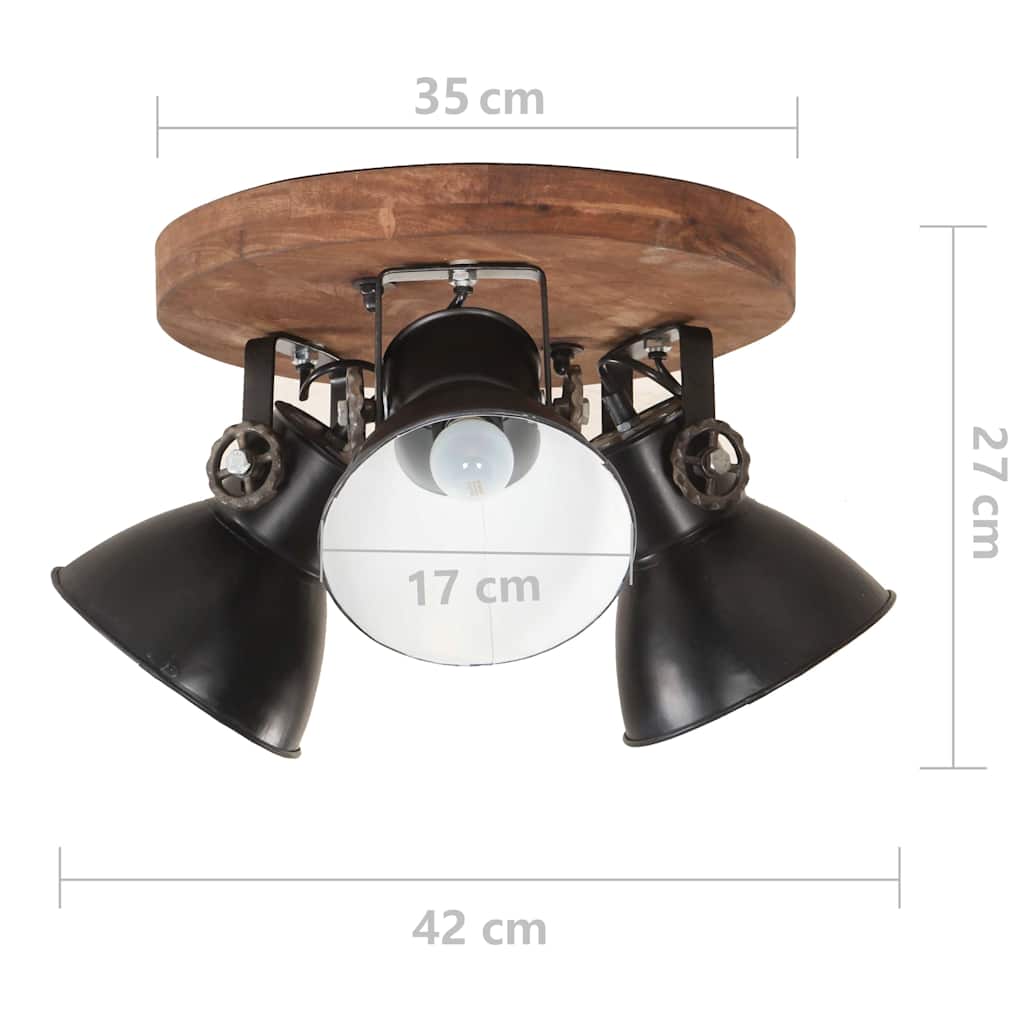 320515 vidaXL Industrial Ceiling Lamp 25 W Black 42x27 cm E27