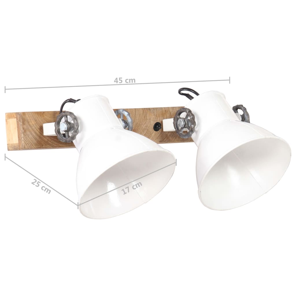 320518 vidaXL Industrial Wall Lamp White 45x25 cm E27