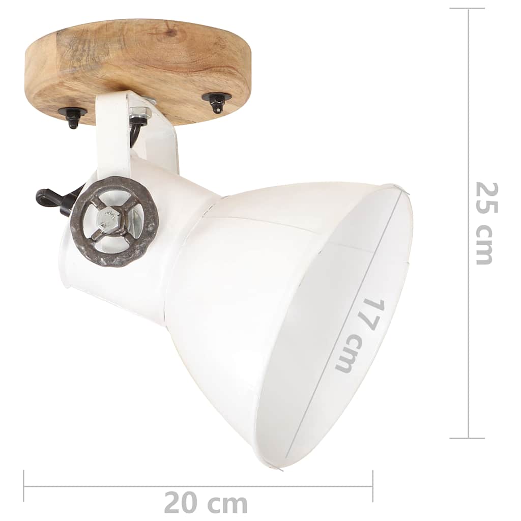 320519 vidaXL Industrial Wall/Ceiling Lamps 2 pcs White 20x25 cm E27