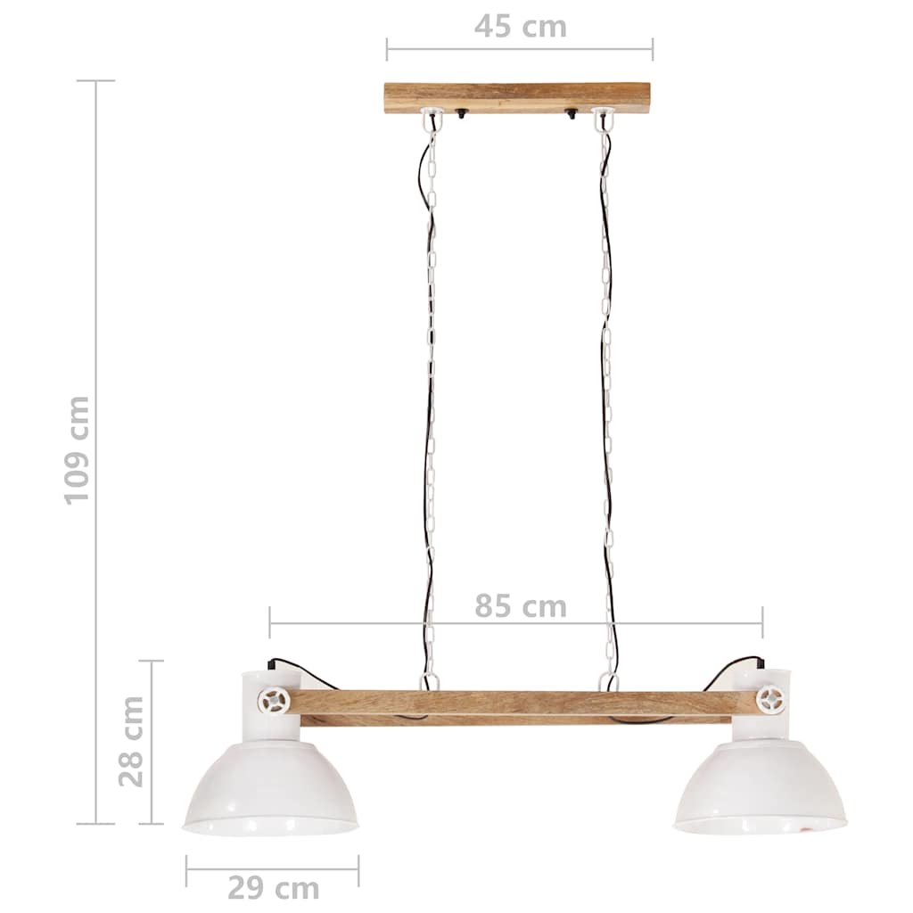 320528 vidaXL Industrial Hanging Lamp 25 W White 109 cm E27