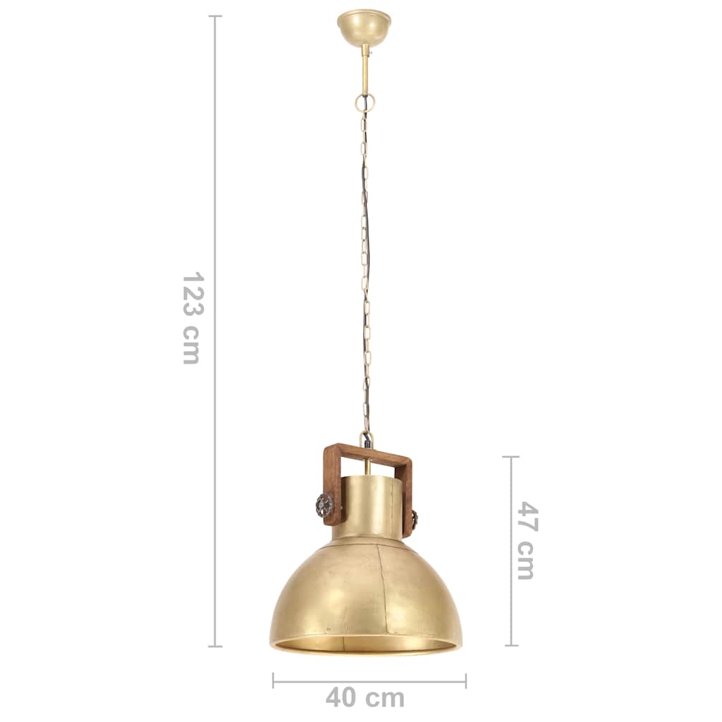 320532 vidaXL Industrial Hanging Lamp 25 W Brass Round 40 cm E27