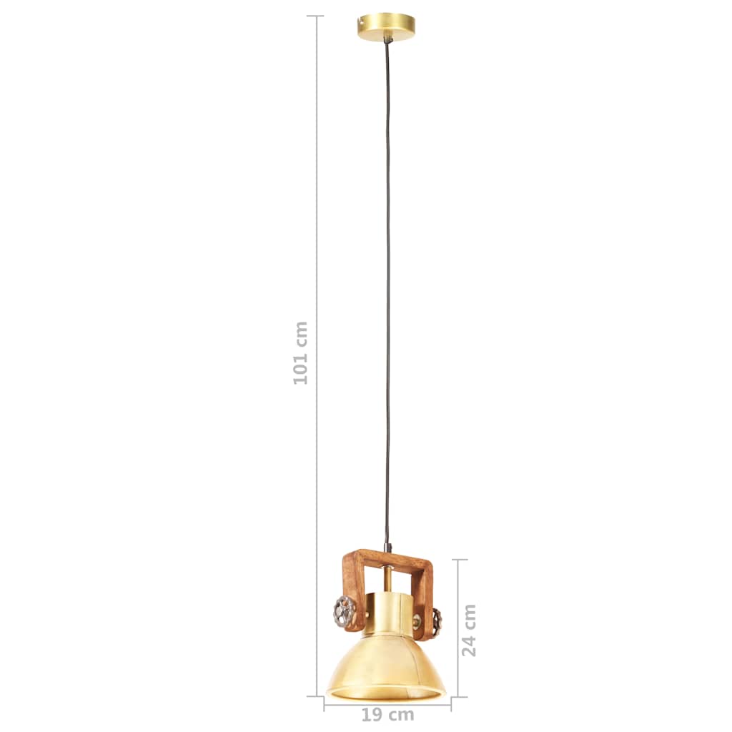 320534 vidaXL Industrial Hanging Lamp 25 W Brass Round 19 cm E27