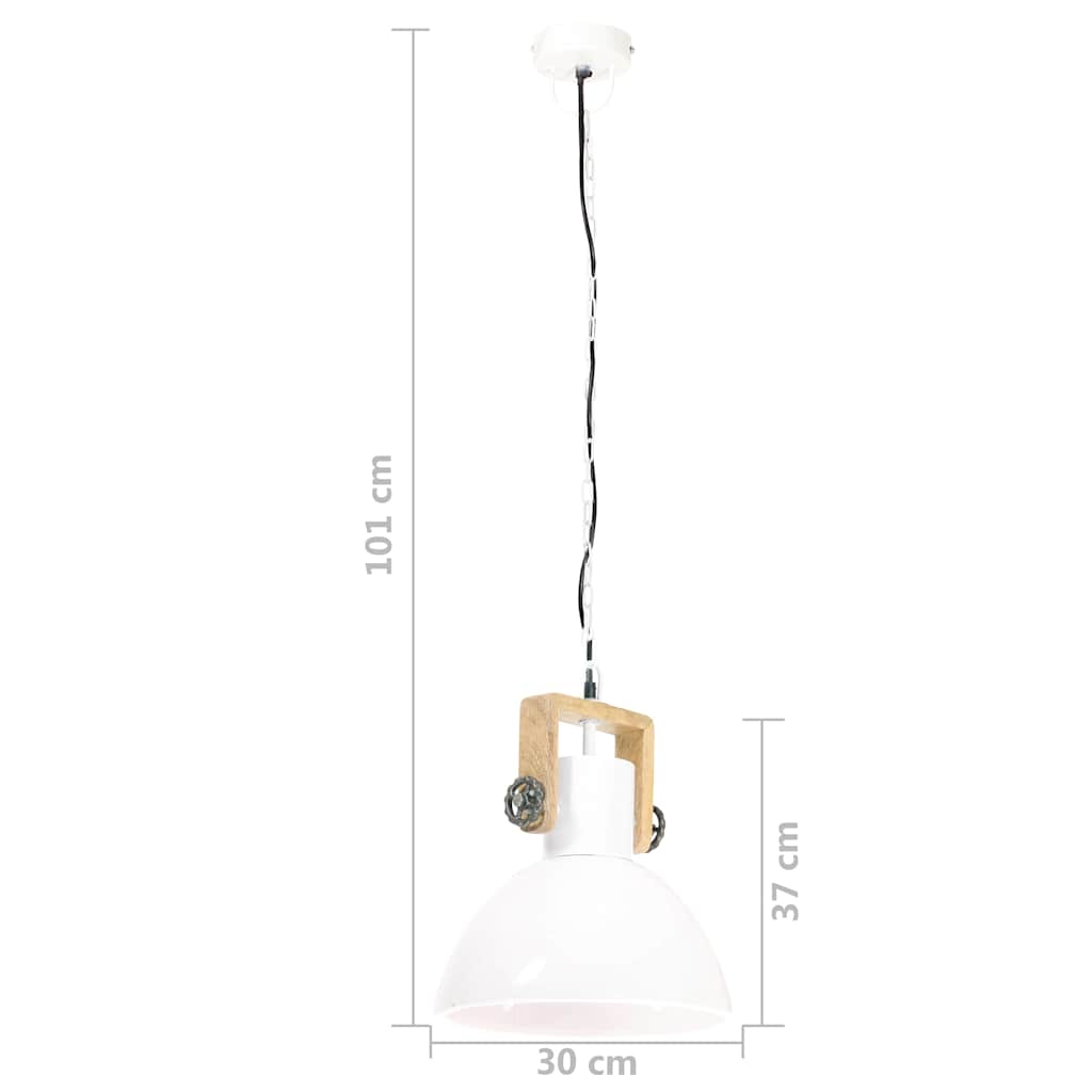 320539 vidaXL Industrial Hanging Lamp 25 W White Round 30 cm E27