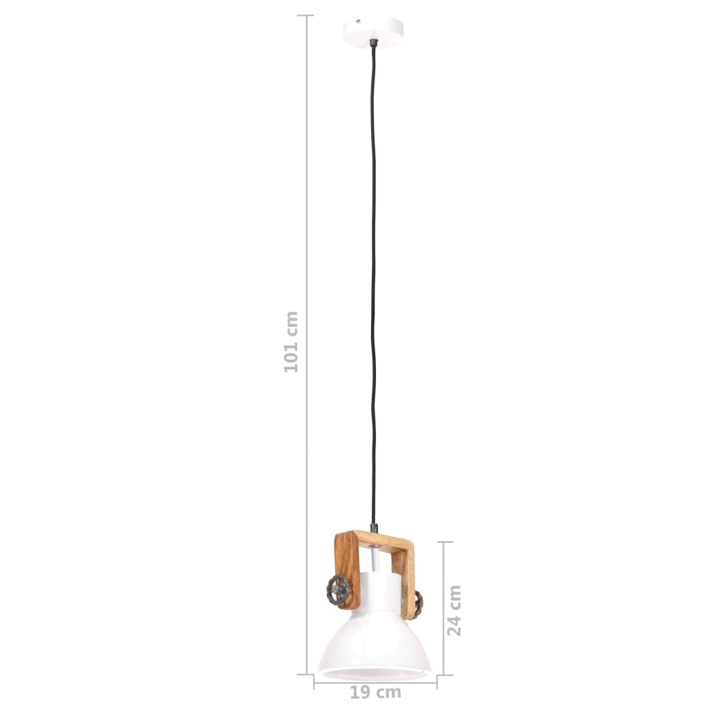 320540 vidaXL Industrial Hanging Lamp 25 W White Round 19 cm E27