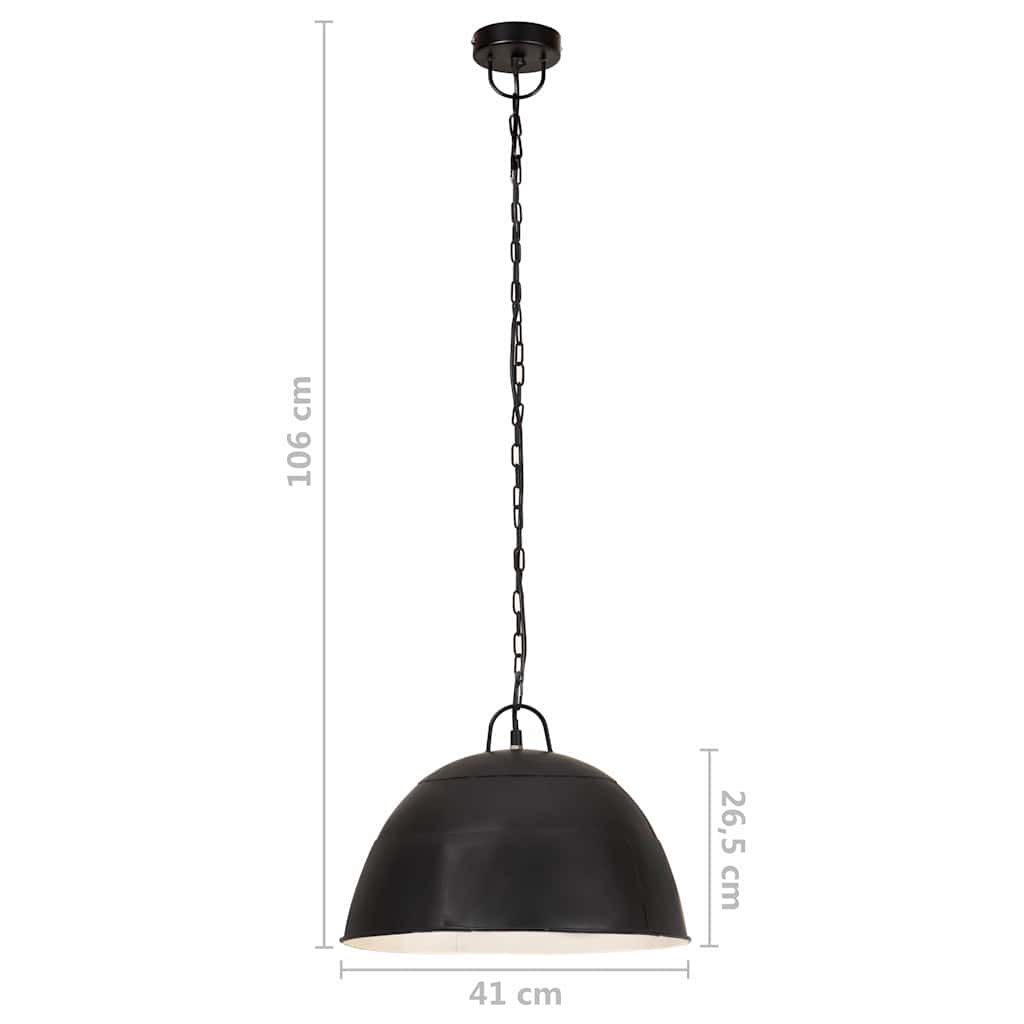 Industrial Vintage Hanging Lamp 25 W Black Round 41 cm E27