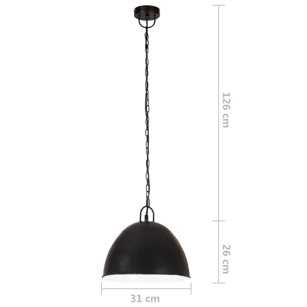 Hanging Lamp | Black | Iron | 31 cm diameter | Hanging Light | Round