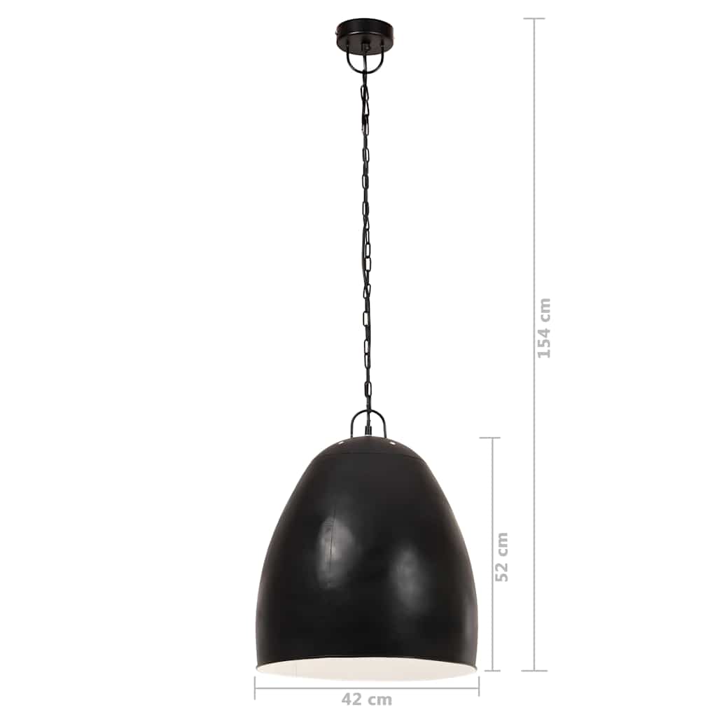 320557 vidaXL Industrial Hanging Lamp 25 W Black Round 42 cm E27