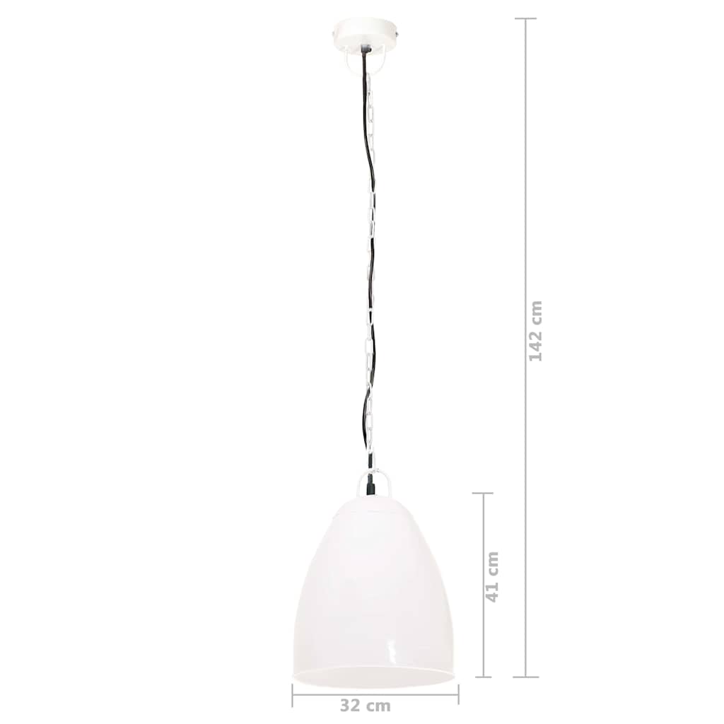 320562 vidaXL Industrial Hanging Lamp 25 W White Round 32 cm E27