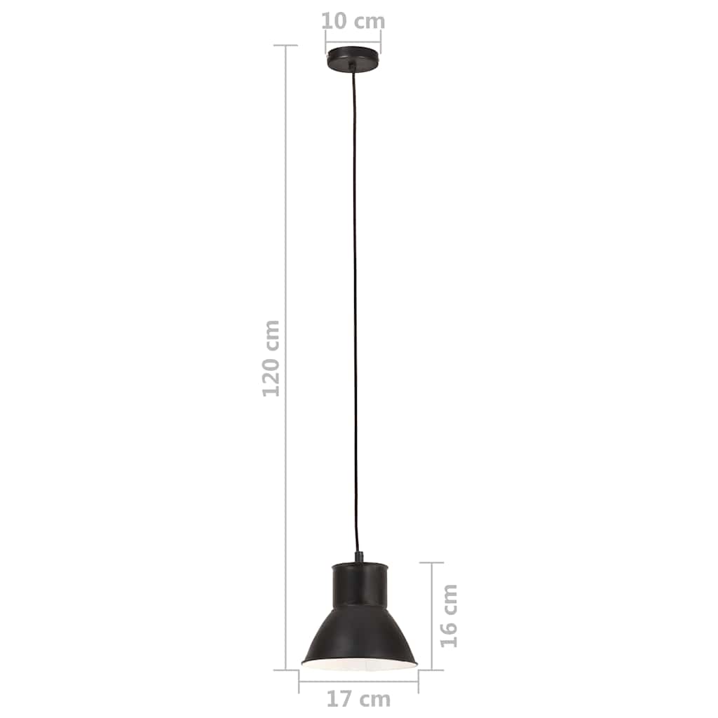 320573 vidaXL Hanging Lamp 25 W Black Round 17 cm E27