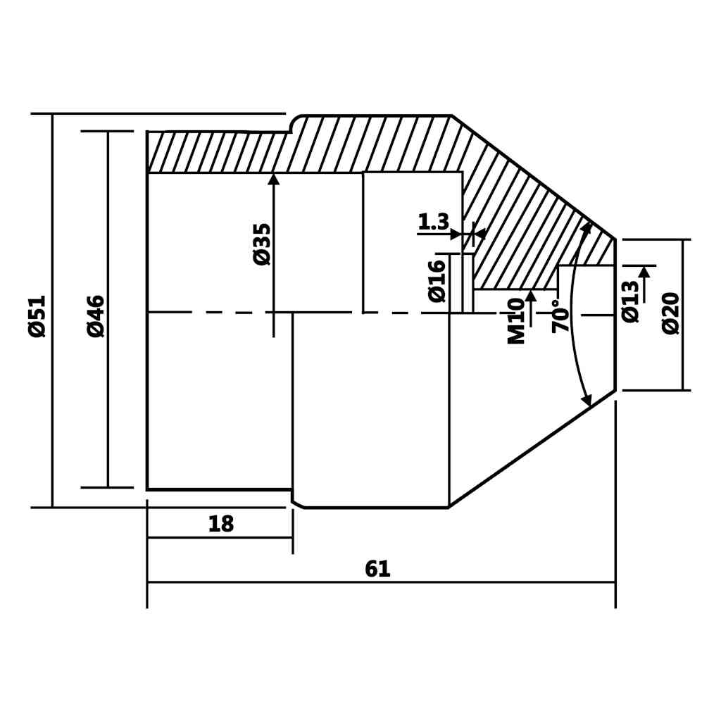 146688 vidaXL Revolving Live Center MT2 20 to 51 mm