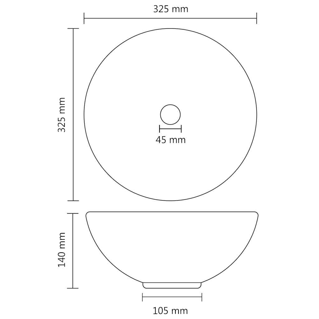 146966 vidaXL Luxury Bathroom Basin Round Matt Pink 32,5x14 cm Ceramic