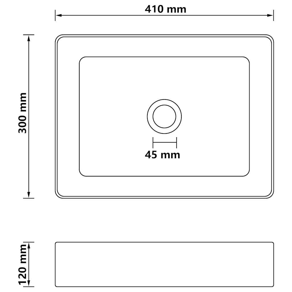 147049 vidaXL Luxury Wash Basin Matt Dark Grey 41x30x12 cm Ceramic