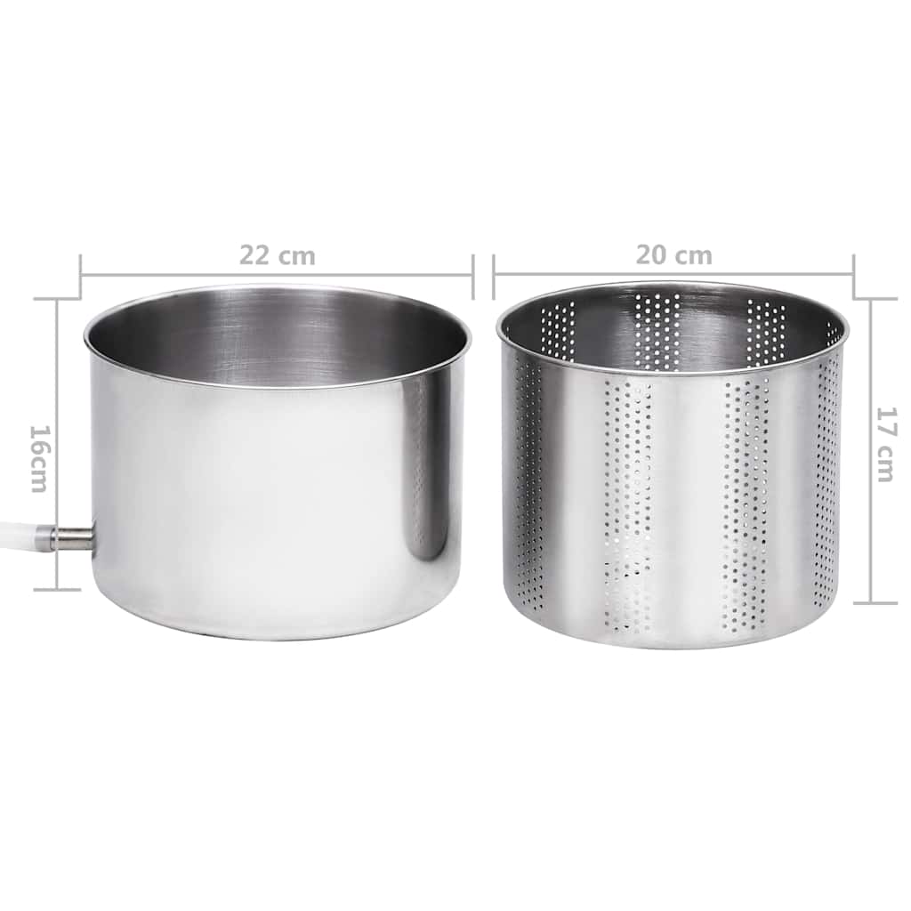 146897 vidaXL Fruit and Wine Press Stainless Steel 6 L