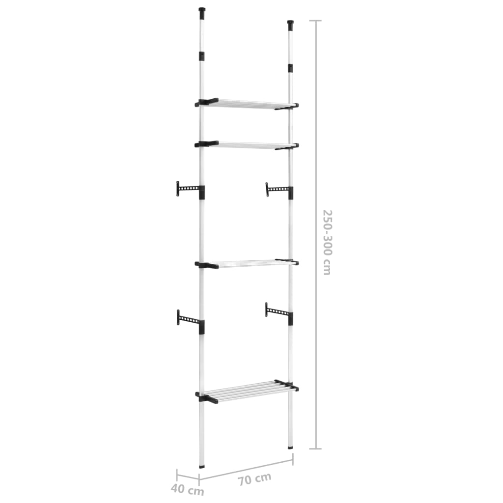 vidaXL Telescopic Wardrobe System with Shelves Aluminium