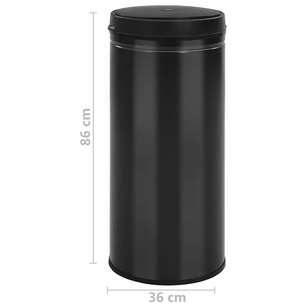 322703 vidaXL Automatic Sensor Dustbin 80 L Carbon Steel Black